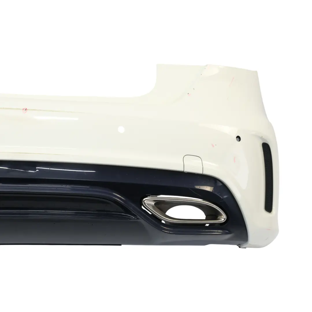 Bumper Rear Trim Panel Cover AMG Calcite White - 650 to Mercedes W176 with Part number A1768800001 Mercedes W176 Bumper Rear Trim Panel Cover AMG Calcite White - 650 - SKU A1768800001-CW - Part number A1768800001