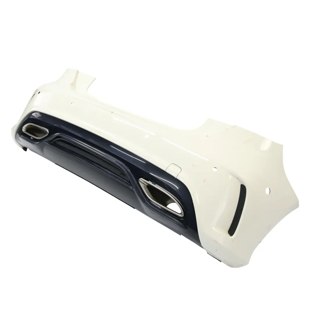 Bumper Rear Trim Panel Cover AMG Calcite White - 650 to Mercedes W176 with Part number A1768800001 Mercedes W176 Bumper Rear Trim Panel Cover AMG Calcite White - 650 - SKU A1768800001-CW - Part number A1768800001