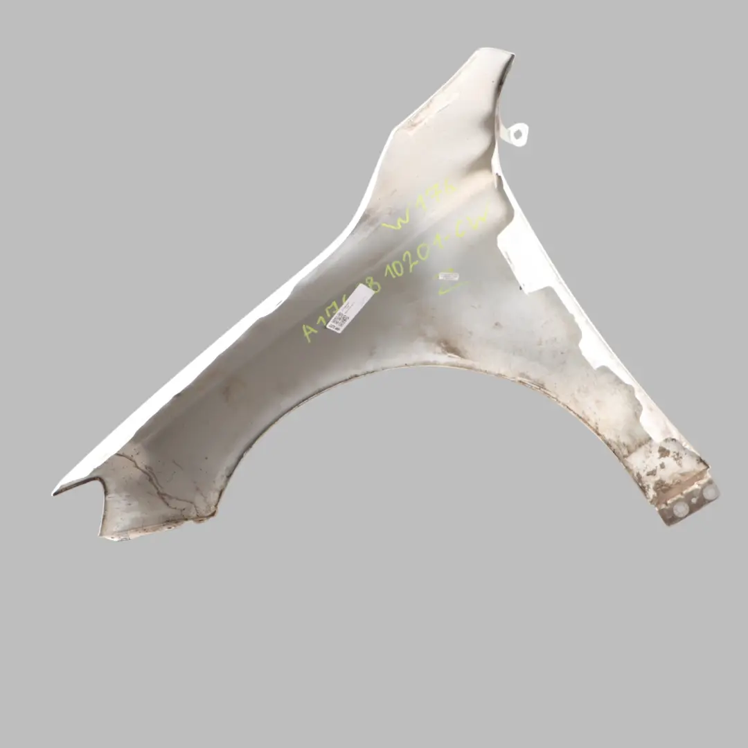 Wing Fender Panel Front Right O/S Trim Cover Calcite White - 650 to Mercedes W176 with Part number A1768810201 Mercedes W176 Wing Fender Panel Front Right O/S Trim Cover Calcite White - 650 - SKU A1768810201-CW - Part number A1768810201