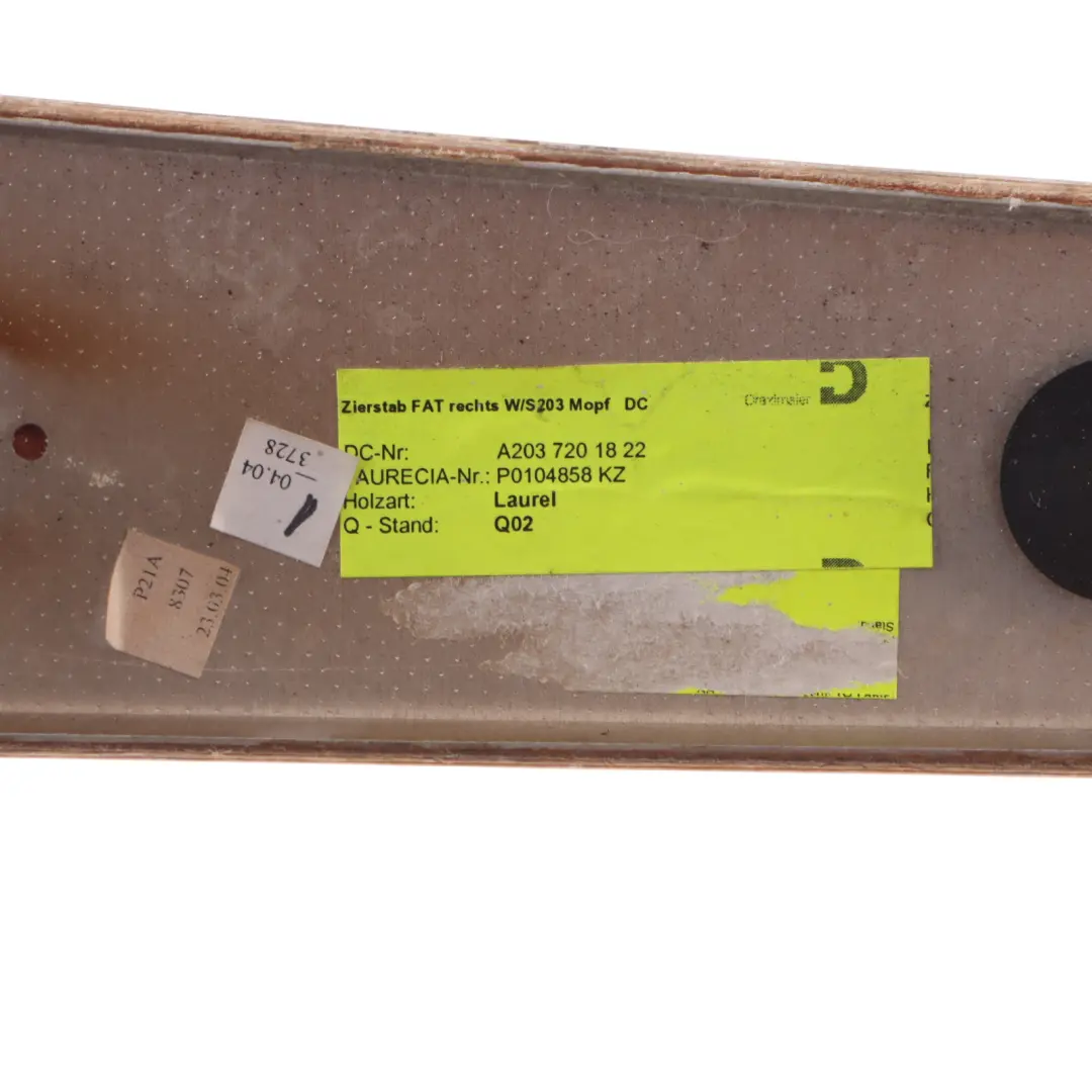 Mercedes C-Class W203 Wood Strip Cover Trim Door Front Right O/S - SKU A2037201822 - Part number A2037201822