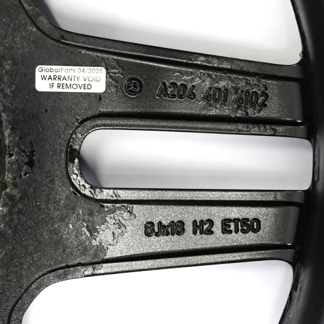 Mercedes W204 AMG Black 5-Double Spoke Wheel Alloy Rim 18" ET:50 8J - SKU A2044014102-6 - Part number A2044014102