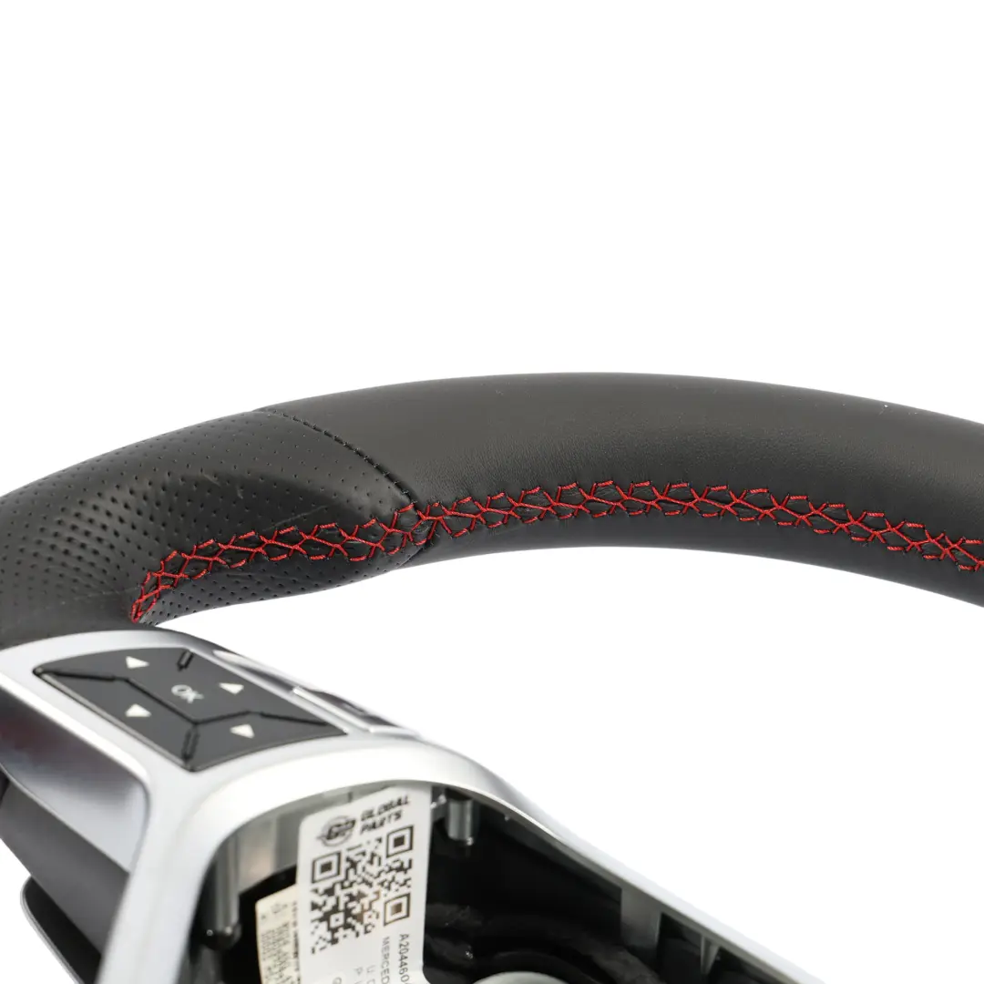 Mercedes W204 NUOVO volante sportivo pelle nera Cambio volante filettature rosse - SKU A2044604503-1 - Numero di parte A2044604503