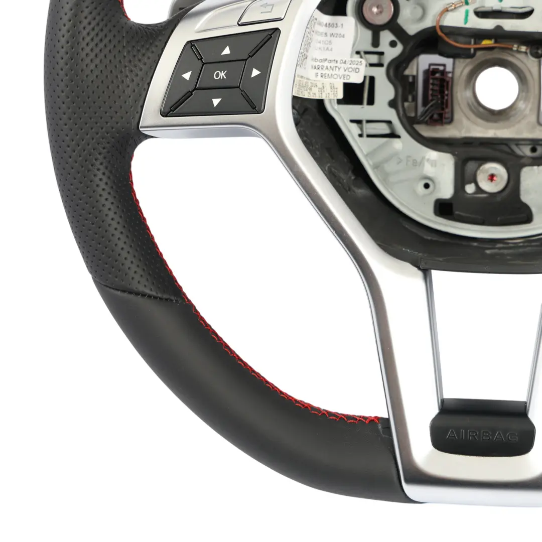 NUEVO Volante deportivo cuero negro Paddle Shift Hilos rojos para Mercedes W204 con número de pieza A2044604503 Mercedes W204 NUEVO Volante deportivo cuero negro Paddle Shift Hilos rojos - SKU A2044604503-1 - Número de pieza A2044604503