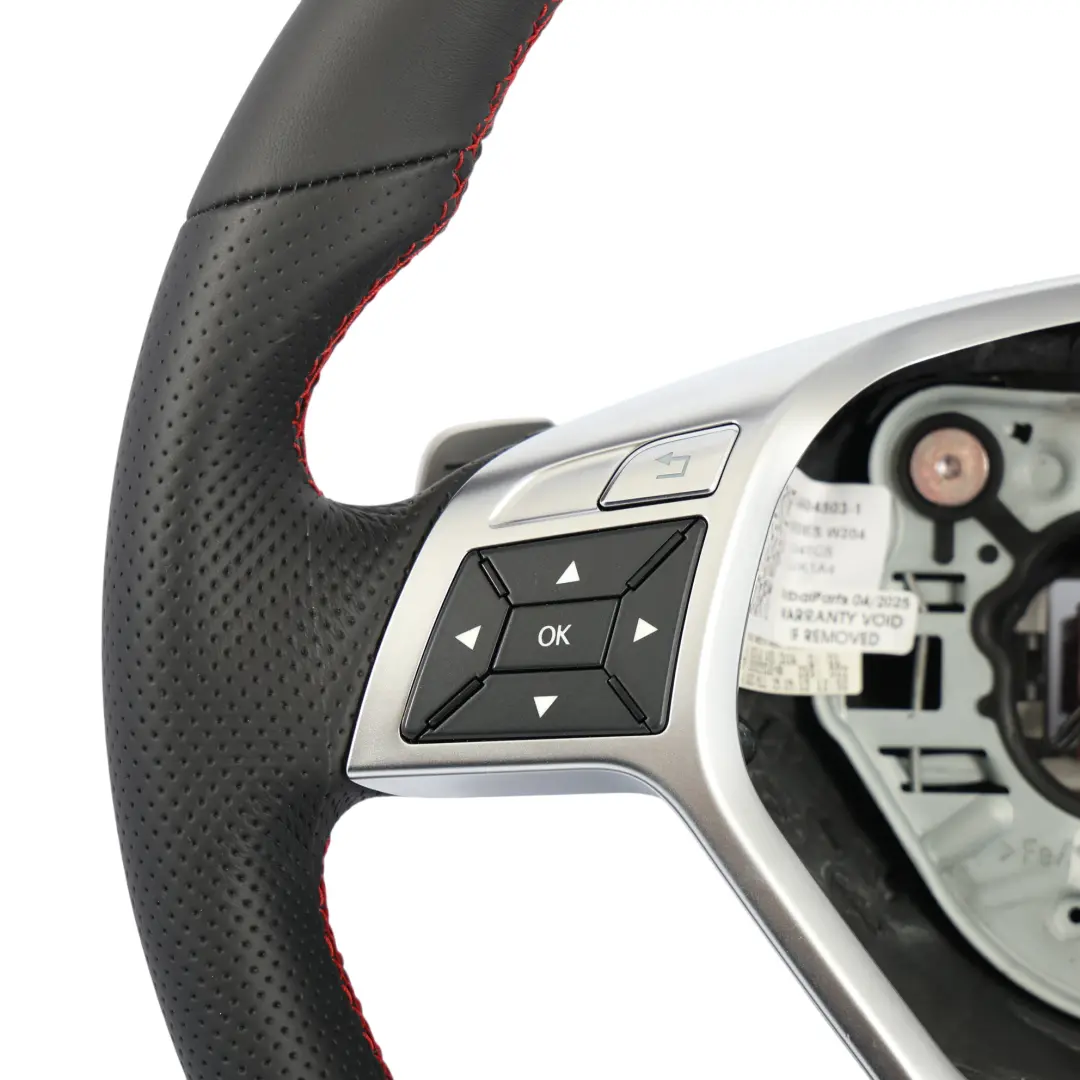 Mercedes W204 NUEVO Volante deportivo cuero negro Paddle Shift Hilos rojos - SKU A2044604503-1 - Número de pieza A2044604503