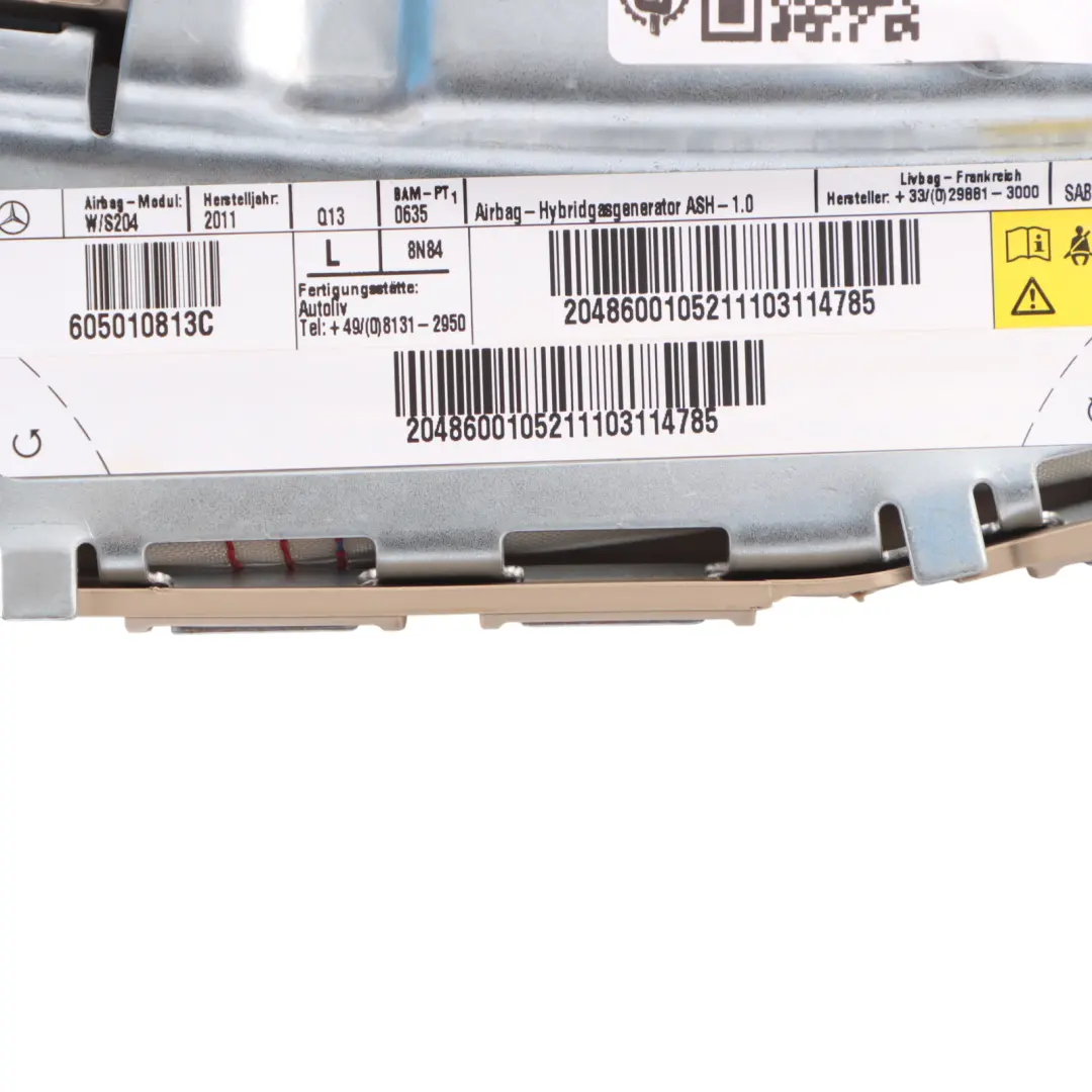 Seat Airbag Mercedes W204 W212 Front Left N/S Side Air Bag Grey - SKU A2048600105-2 - Part number A2048600105