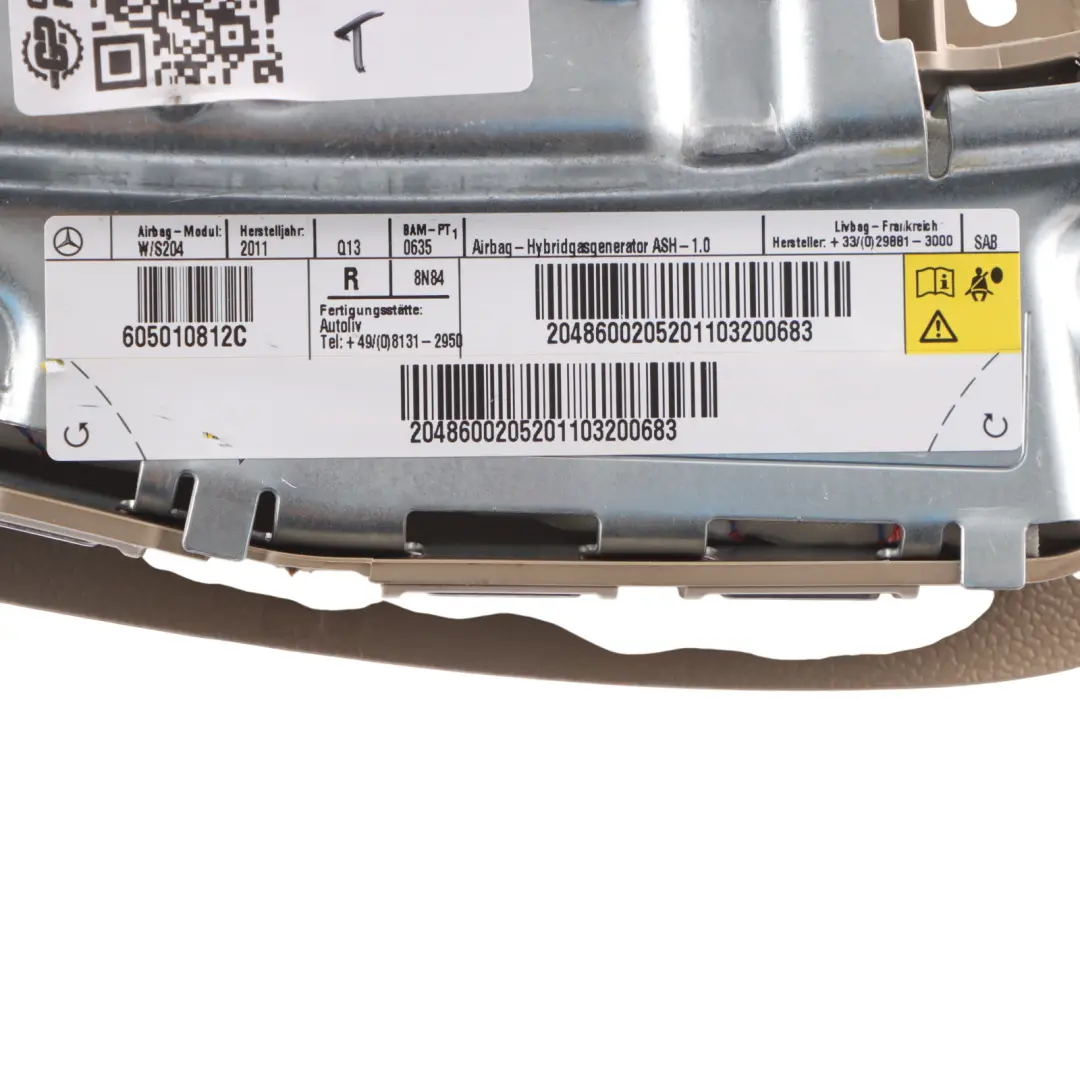 Module Mercedes W204 W212 Seat Side Front Right O/S SRS Beige to Air with Part number A2048600205 Air Module Mercedes W204 W212 Seat Side Front Right O/S SRS Beige - SKU A2048600205-2 - Part number A2048600205