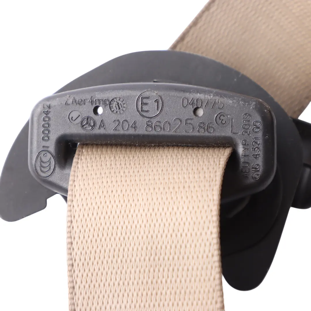 Belt Beige Front Left N/S A2048607585 to Mercedes W204 Seat with Part number A2048602586 Mercedes W204 Seat Belt Beige Front Left N/S A2048607585 - SKU A2048602586-1 - Part number A2048602586