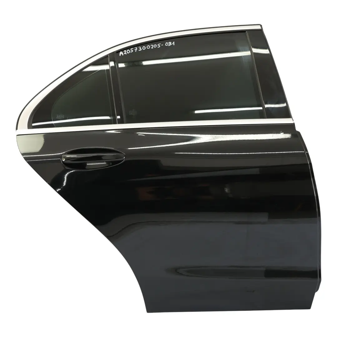 Door Rear Right O/S Obsidian Black Metallic - 197 to Mercedes W205 with Part number A2057300205 Mercedes W205 Door Rear Right O/S Obsidian Black Metallic - 197 - SKU A2057300205-OB1 - Part number A2057300205