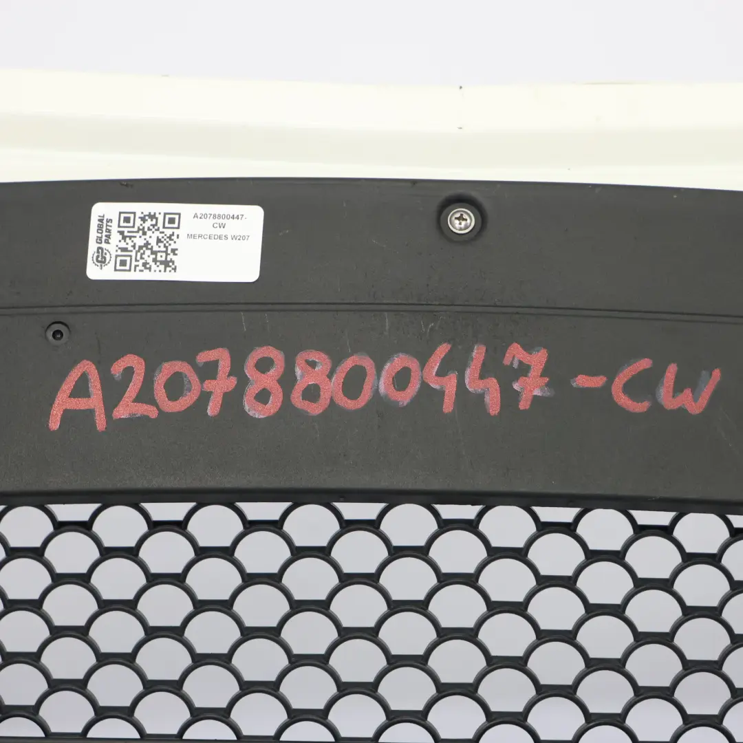 W207 Bumper Front Trim Panel AMG Covering Calcite White - 650 to Mercedes with Part number A2078800447 Mercedes W207 Bumper Front Trim Panel AMG Covering Calcite White - 650 - SKU A2078800447-CW - Part number A2078800447