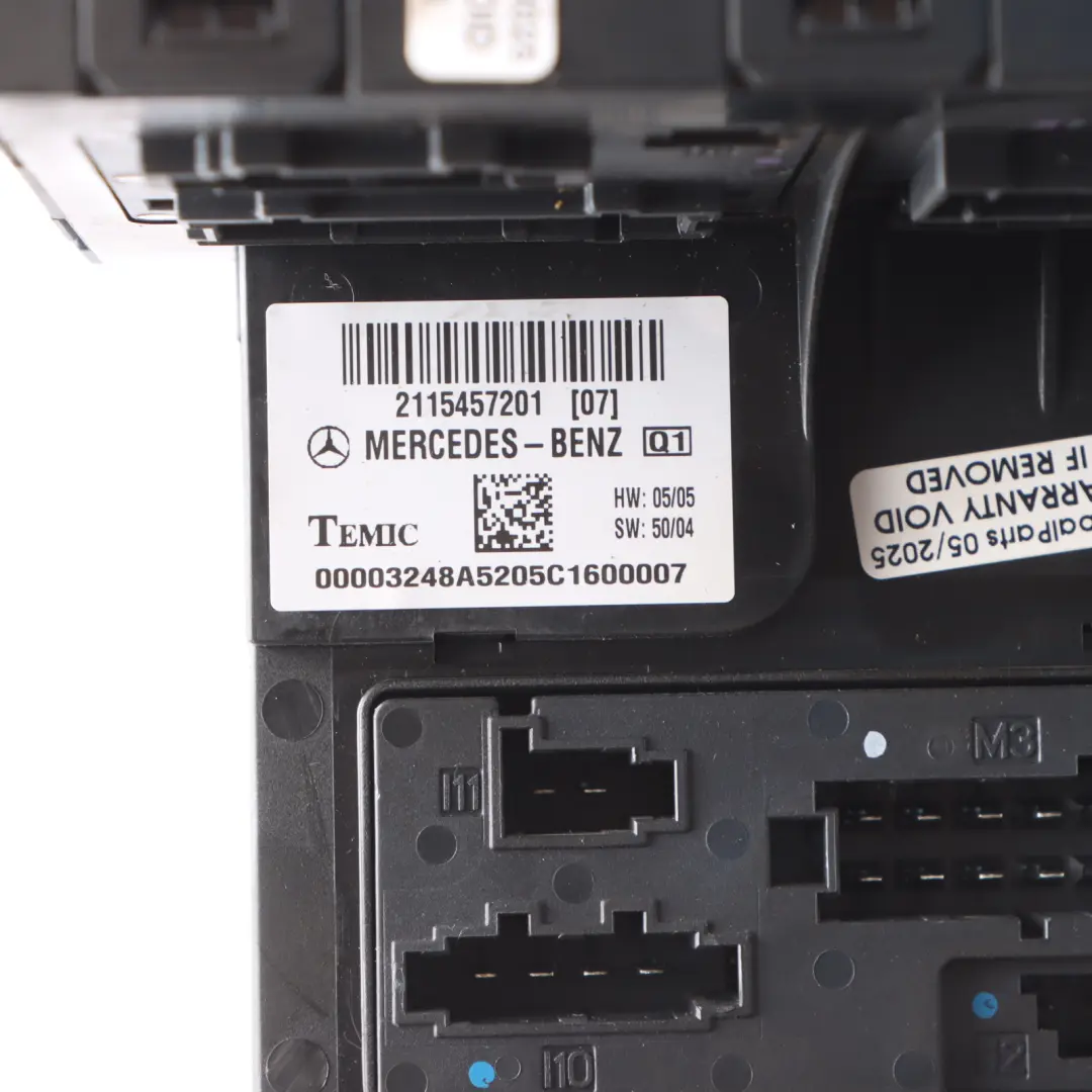 Sam Control Module Mercedes W211 C219 Fuse Box Front Unit Relay to with Part number A2115457201 Sam Control Module Mercedes W211 C219 Fuse Box Front Unit Relay - SKU A2115457201 - Part number A2115457201