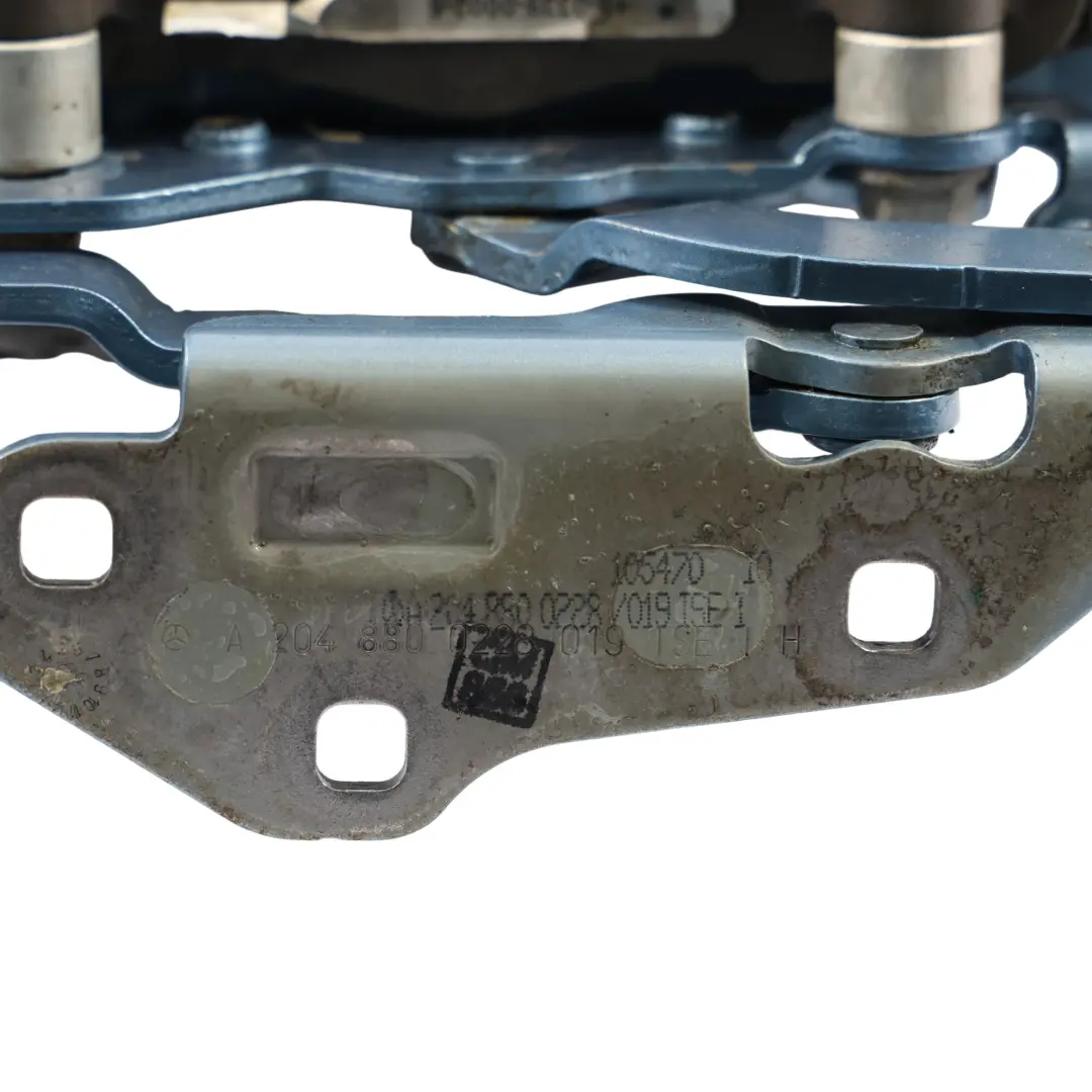 Hood Hinge Right O/S Indigolite Blue Metallic - 230 to Mercedes W204 W212 with Part number A2129066301 Mercedes W204 W212 Hood Hinge Right O/S Indigolite Blue Metallic - 230 - SKU A2129066301-INB - Part number A2129066301