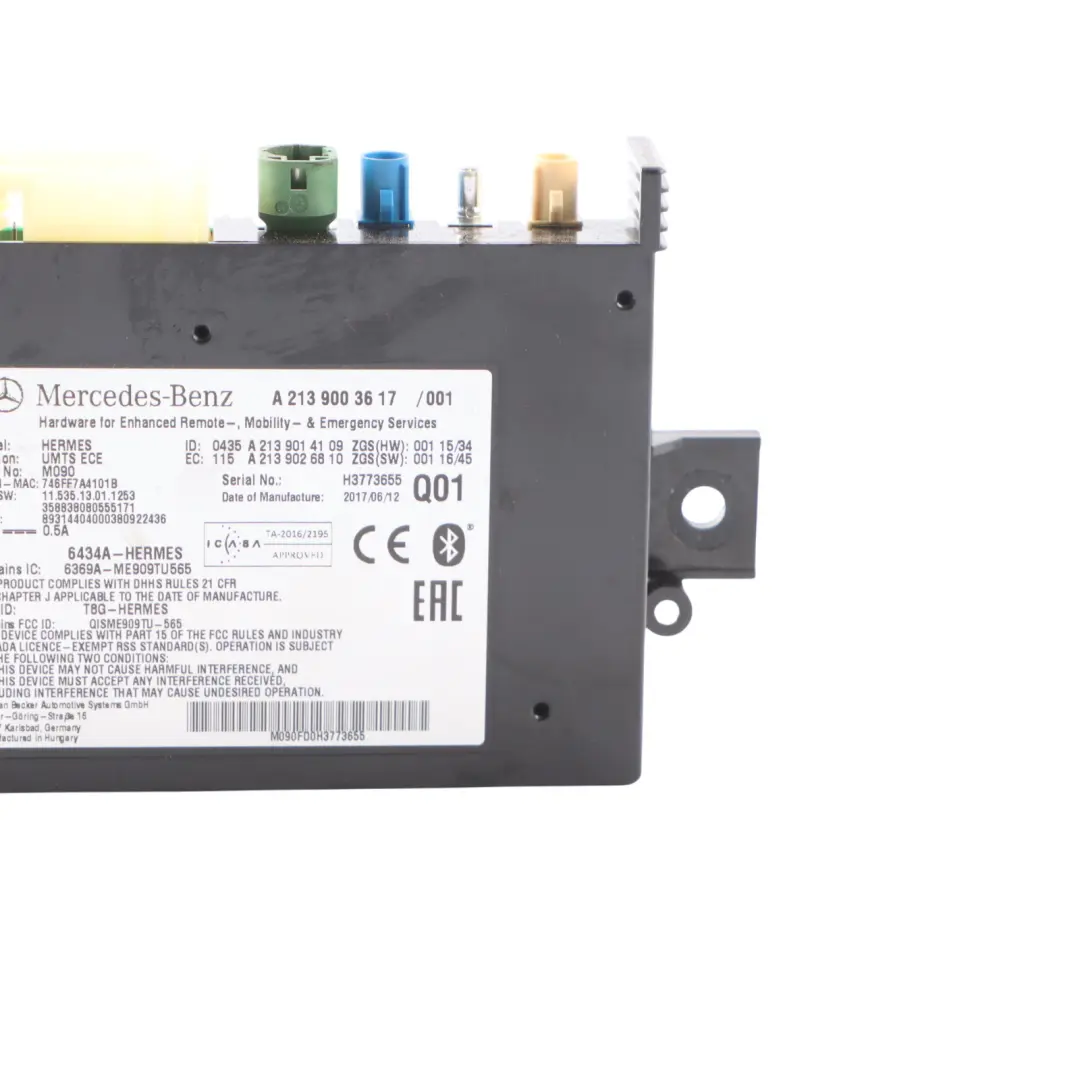  Telematics Module Mercedes W176 W205 W207 Bluetooth Control Unit - SKU A2139003617-1 - Part number A2139003617