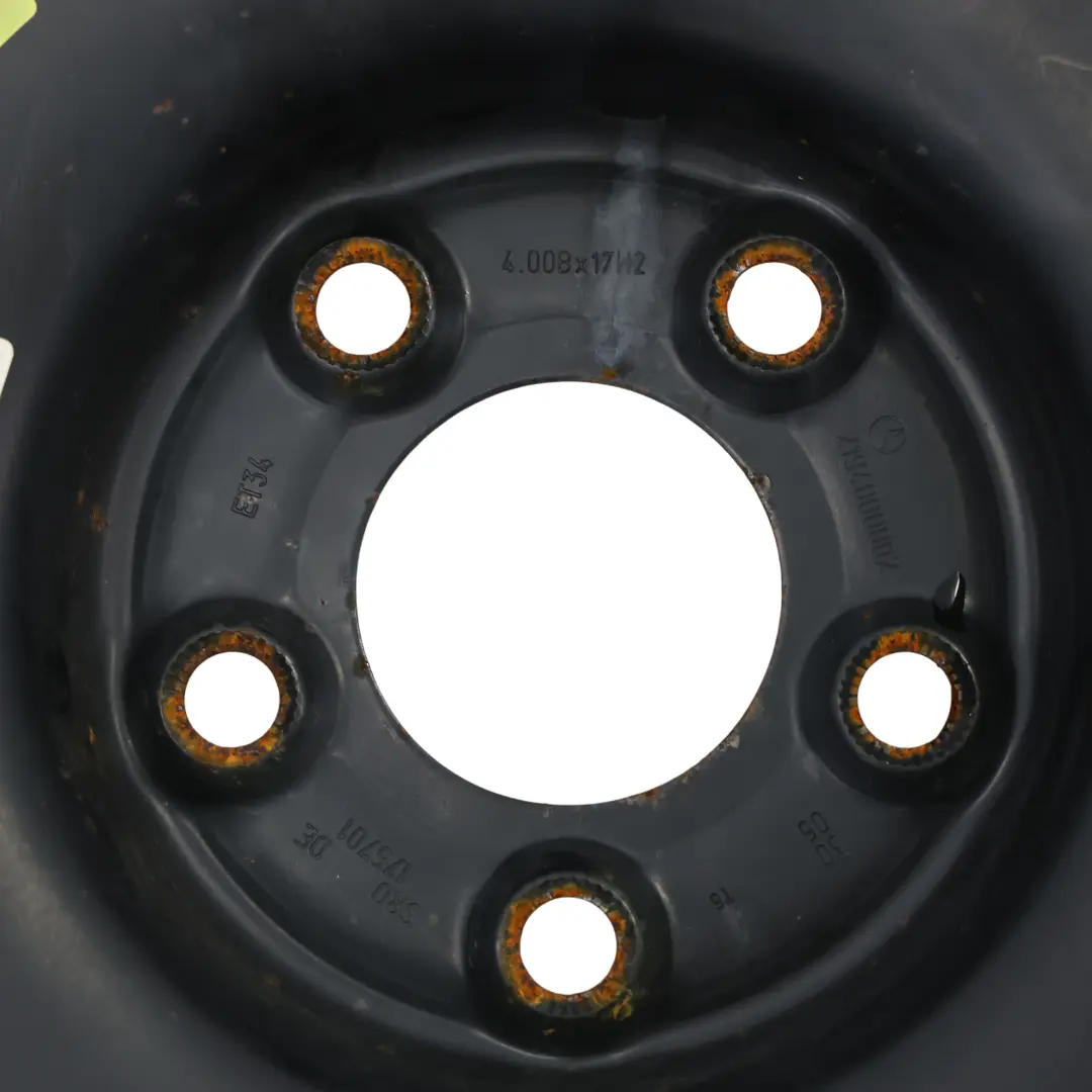 Rueda Recambio Compacta Acero R17 Neumático 155/70 para Mercedes W211 con número de pieza A2194000002 Mercedes W211 Rueda Recambio Compacta Acero R17 Neumático 155/70 - SKU A2194000002 - Número de pieza A2194000002