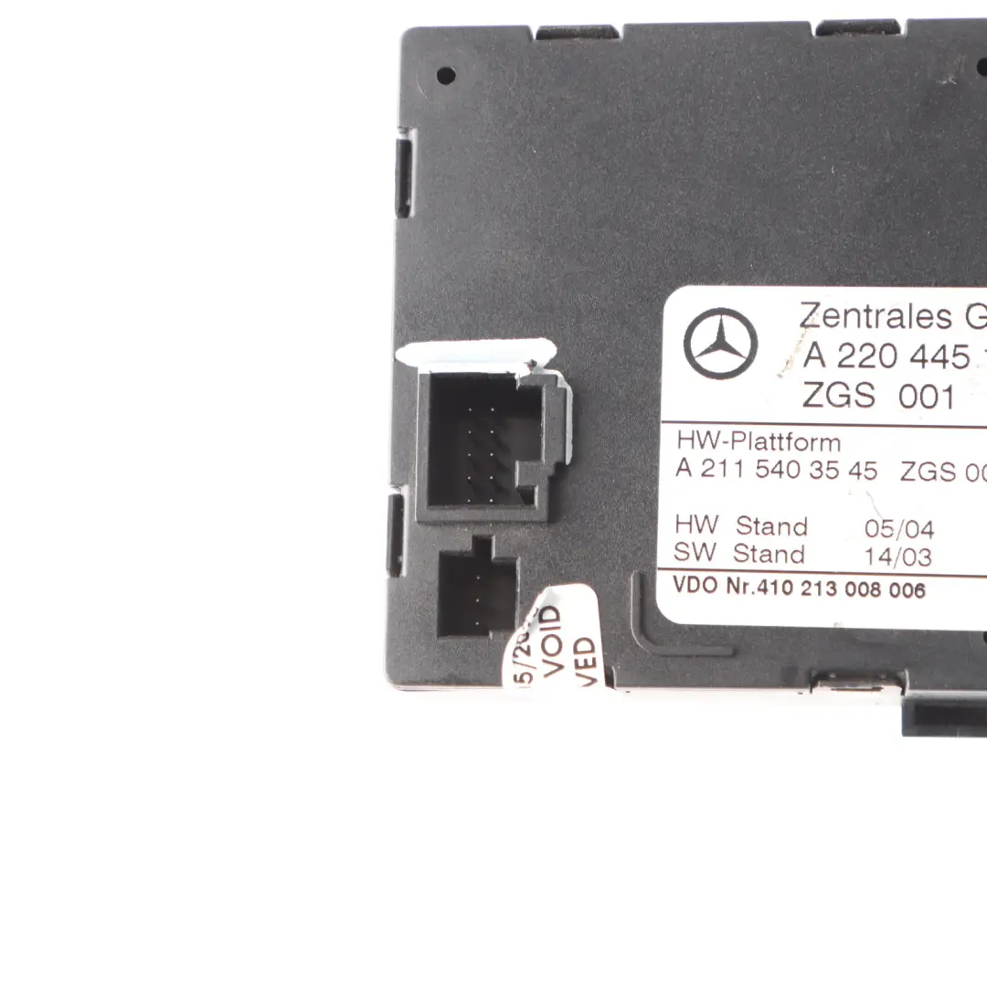 Central Gateway Control Unit Module ECU to Mercedes W220 with Part number A2204451900 Mercedes W220 Central Gateway Control Unit Module ECU - SKU A2204451900 - Part number A2204451900