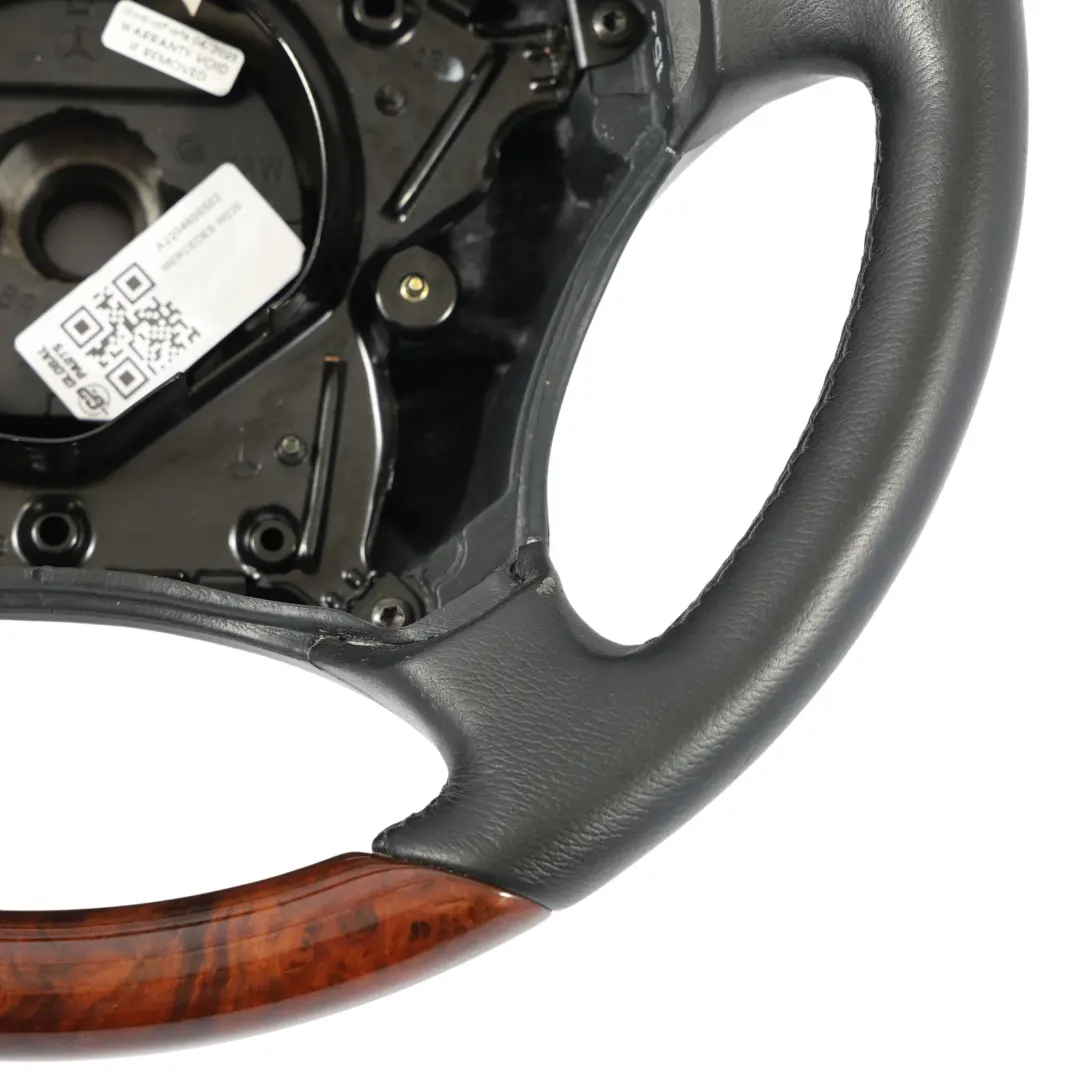 Mercedes C215 W220 Kierownica Czarna Skóra Drewno - SKU A2204600503 - Numer Części A2204600503