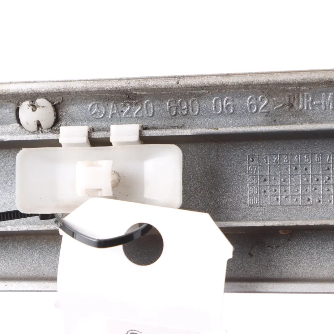 Front Right O/S Door Trim Strip Brilliant Silver Metallic - 9744 to Mercedes W220 with Part number A2206900662 Mercedes W220 Front Right O/S Door Trim Strip Brilliant Silver Metallic - 9744 - SKU A2206900662-BRS - Part number A2206900662