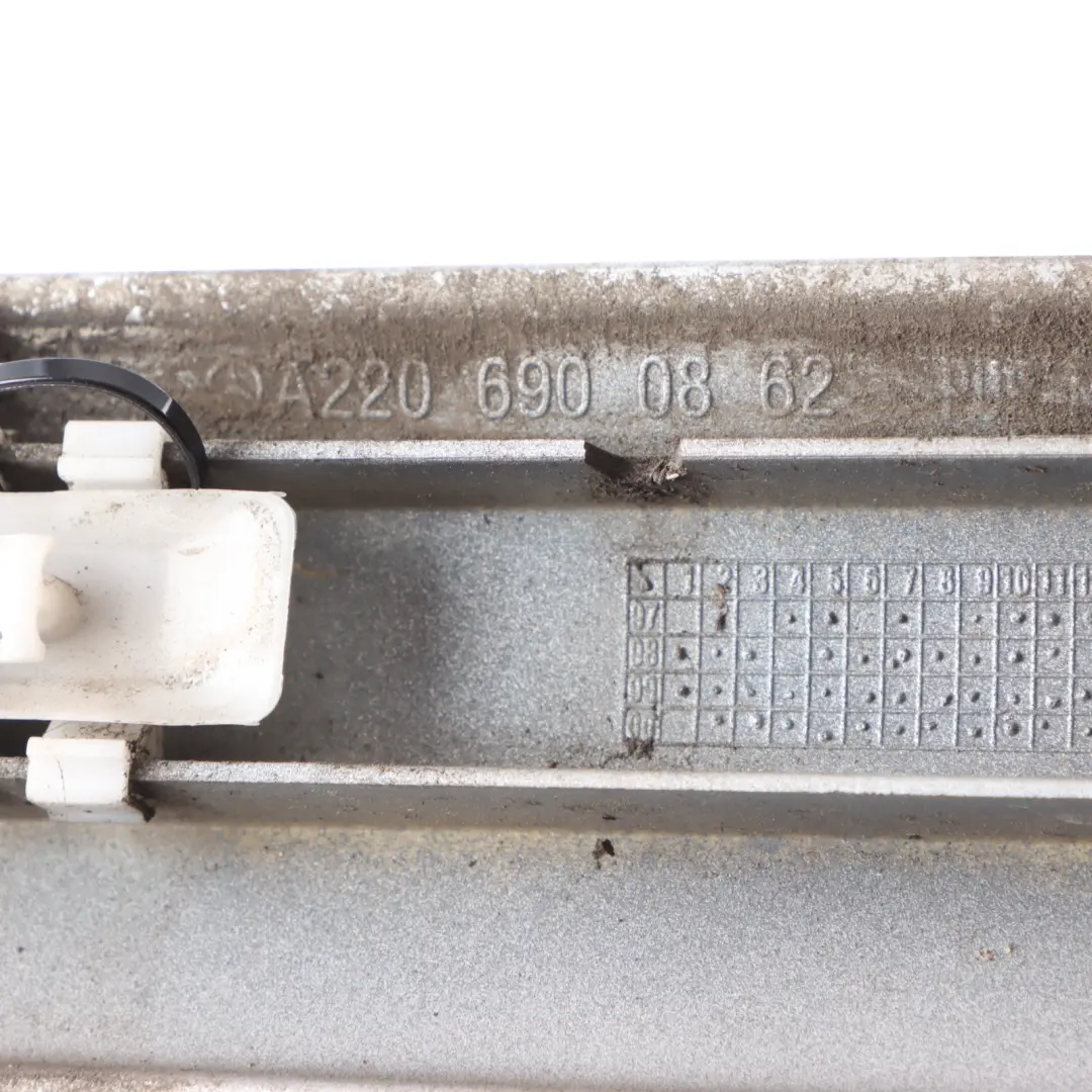 Door Trim Molding Strip Right O/S Brilliant Silver 9744 to Mercedes W220 Rear with Part number A2206900862 Mercedes W220 Rear Door Trim Molding Strip Right O/S Brilliant Silver 9744 - SKU A2206900862-BRS - Part number A2206900862