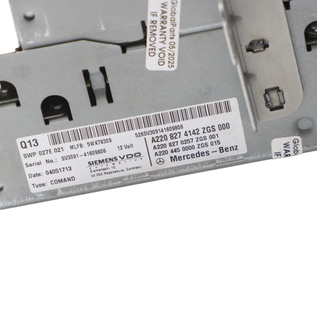 Mercedes C215 W220 COMAND CD Player Radio Audio Navigation - SKU A2208274142-1 - Part number A2208274142