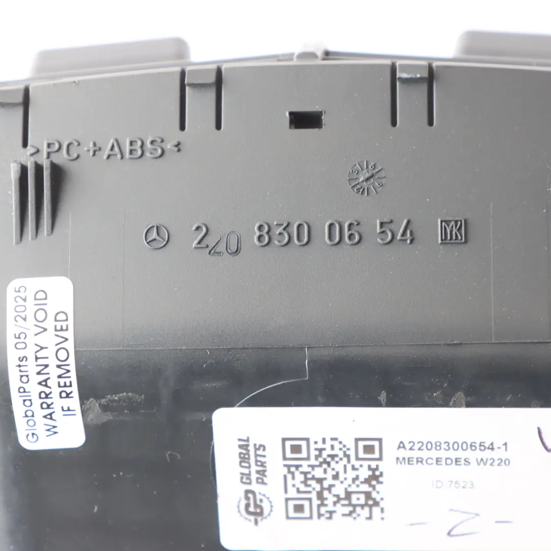 Centre Console Rear Air Vent Grill Grey to Mercedes W220 with Part number A2208300654 Mercedes W220 Centre Console Rear Air Vent Grill Grey - SKU A2208300654-1 - Part number A2208300654