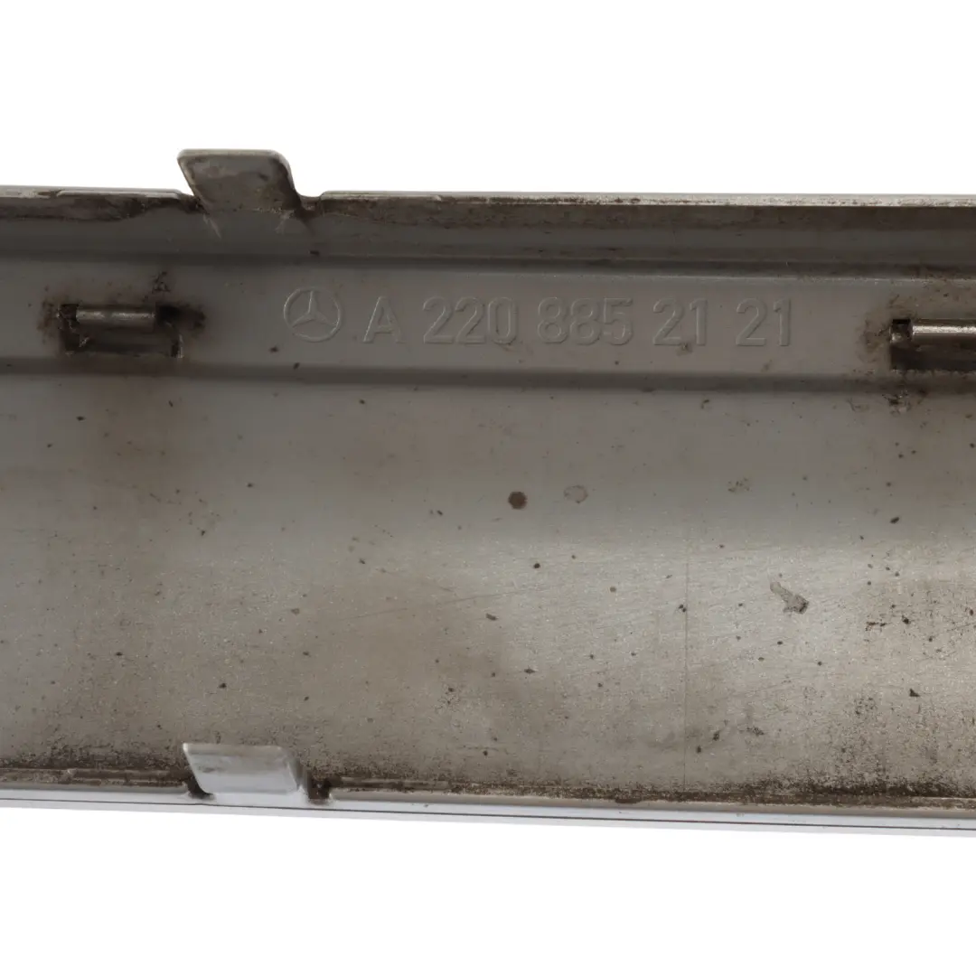 Bumper Central Trim Strip Brilliant Silver Metallic - 9744 to Mercedes W220 Rear with Part number A2208852121 Mercedes W220 Rear Bumper Central Trim Strip Brilliant Silver Metallic - 9744 - SKU A2208852121-BRS - Part number A2208852121