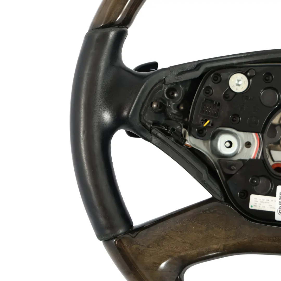 Leather Steering Wheel Wood Ash Black to Mercedes CL C216 W221 Black with Part number A2214600018 Mercedes CL C216 W221 Black Leather Steering Wheel Wood Ash Black - SKU A2214600018 - Part number A2214600018