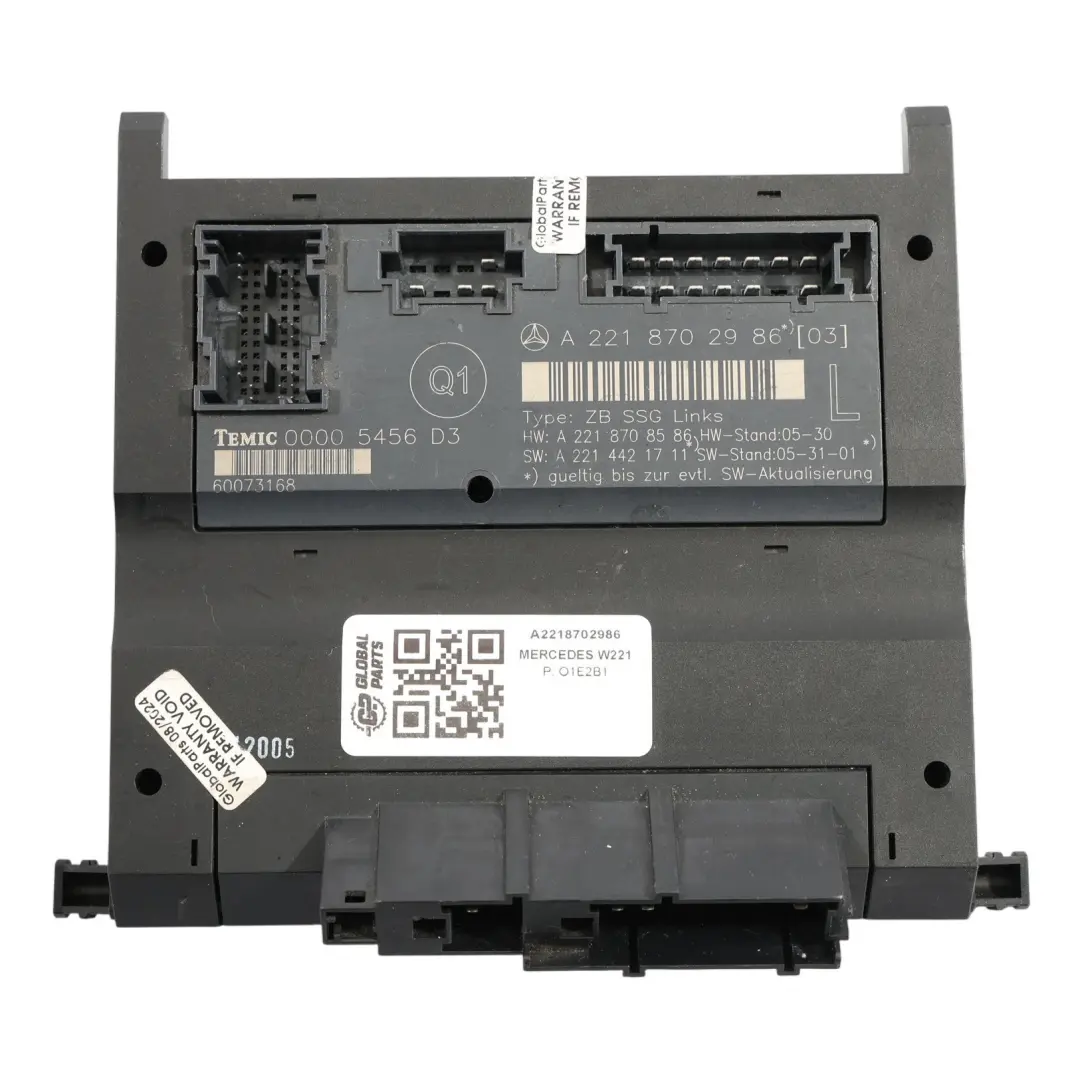 Moduł Sterownik Fotela SSG Przedni Lewy Fotel do Mercedes W221 o numerze A2218702986 Mercedes W221 Moduł Sterownik Fotela SSG Przedni Lewy Fotel - SKU A2218702986 - Numer Części A2218702986