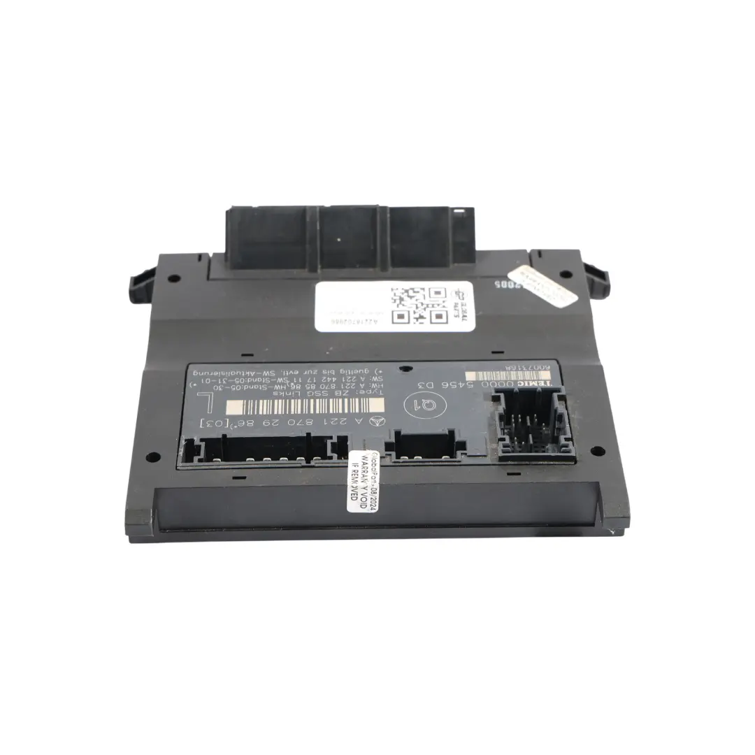 Módulo De Control Del Asiento SSG Delantero Izquierdo para Mercedes W221 con número de pieza A2218702986 Mercedes W221 Módulo De Control Del Asiento SSG Delantero Izquierdo - SKU A2218702986 - Número de pieza A2218702986