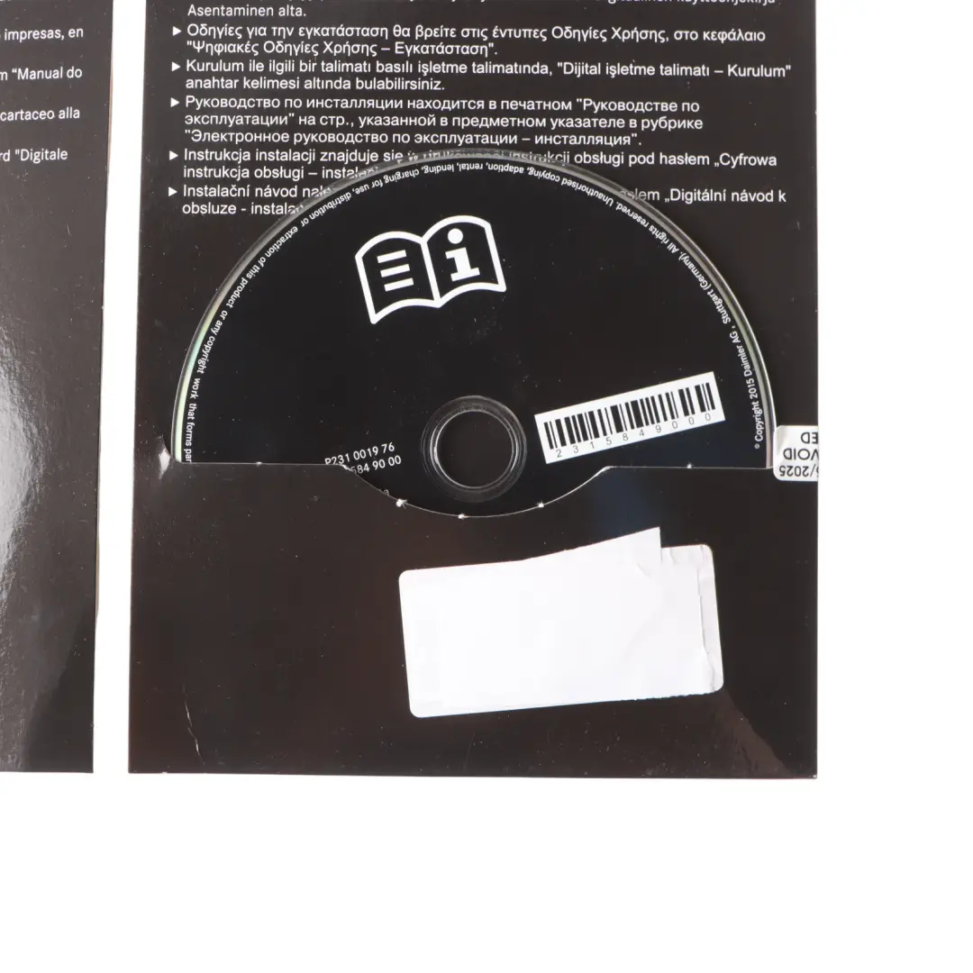 Mercedes Owner's Manual CD Digital Instructions Guide - SKU A2315849000 - Part number A2315849000