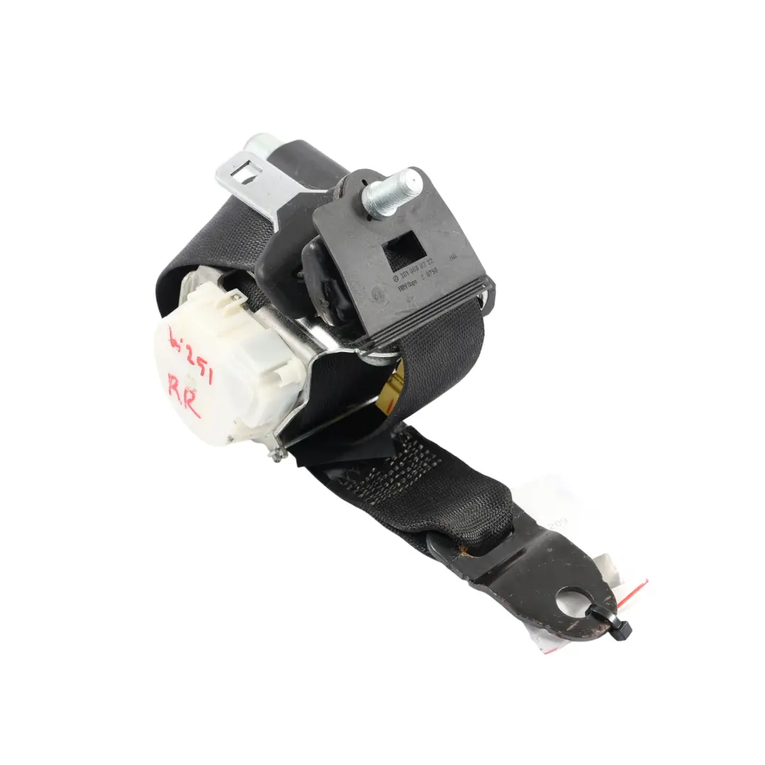 Mercedes W251 Rear Third Row Folding Seat Belt Right O/S Black - SKU A2518608285 - Part number A2518608285