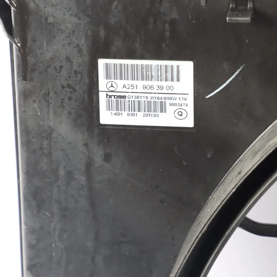 Radiator Fan Mercedes W164 R251 Engine Cooling Fan Motor Diesel to with Part number A2519063900 Radiator Fan Mercedes W164 R251 Engine Cooling Fan Motor Diesel - SKU A2519063900 - Part number A2519063900