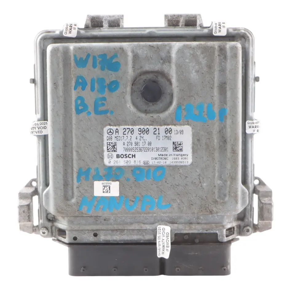 Mercedes W176 W246 A180 270.910 122HP Engine Control ECU Kit Manual - SKU A2709002100-14 - Part number A2709002100