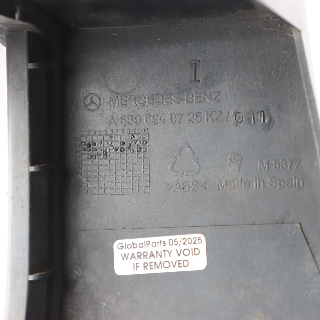 Bumper Corner Edge Left N/S Trim to Mercedes Vito W639 Rear with Part number A6396940725 Mercedes Vito W639 Rear Bumper Corner Edge Left N/S Trim - SKU A6396940725-CBL - Part number A6396940725