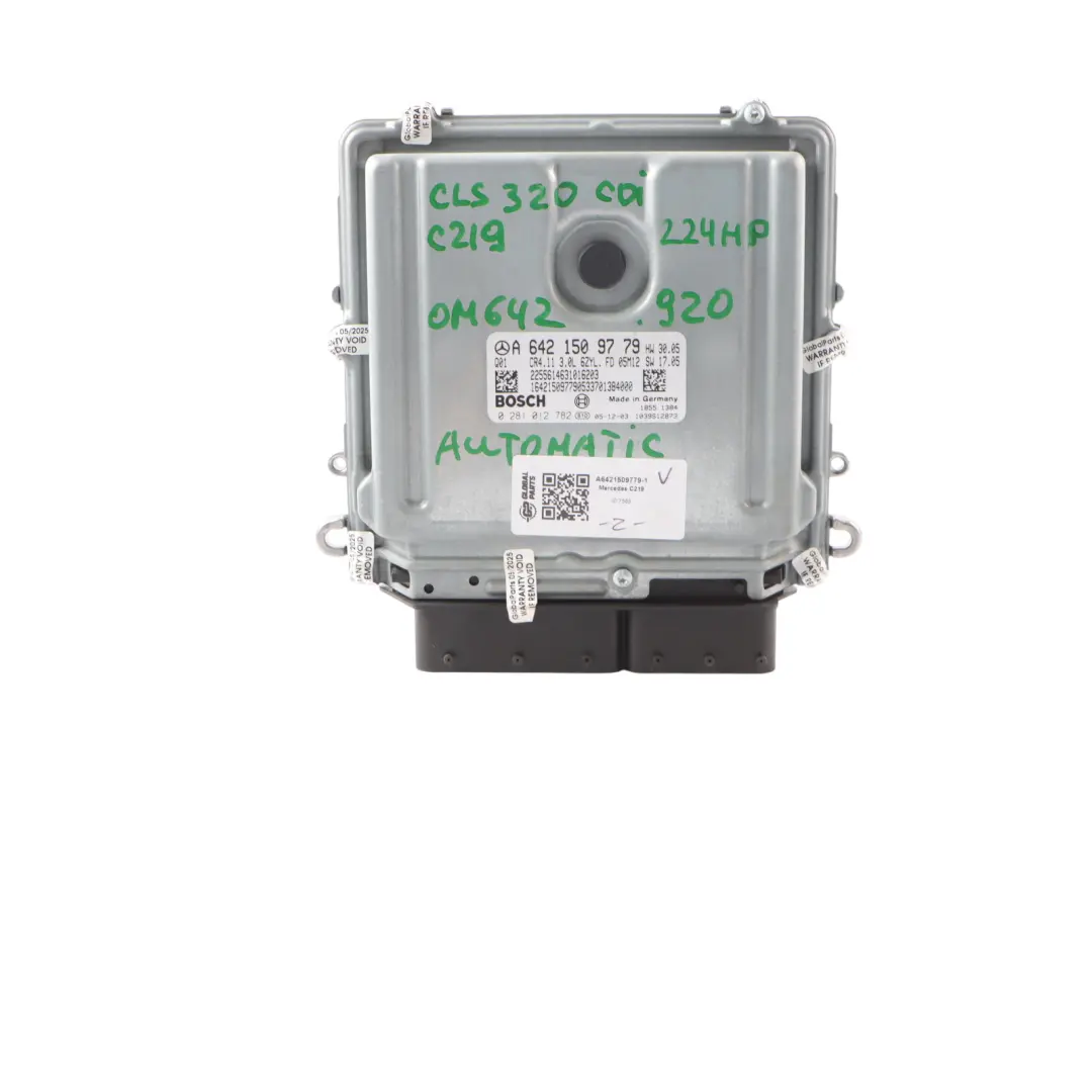 OM642.920 224HP Engine Control ECU Set to Mercedes C219 CLS 320 CDI with Part number A6421509779 Mercedes C219 CLS 320 CDI OM642.920 224HP Engine Control ECU Set - SKU A6421509779-1 - Part number A6421509779