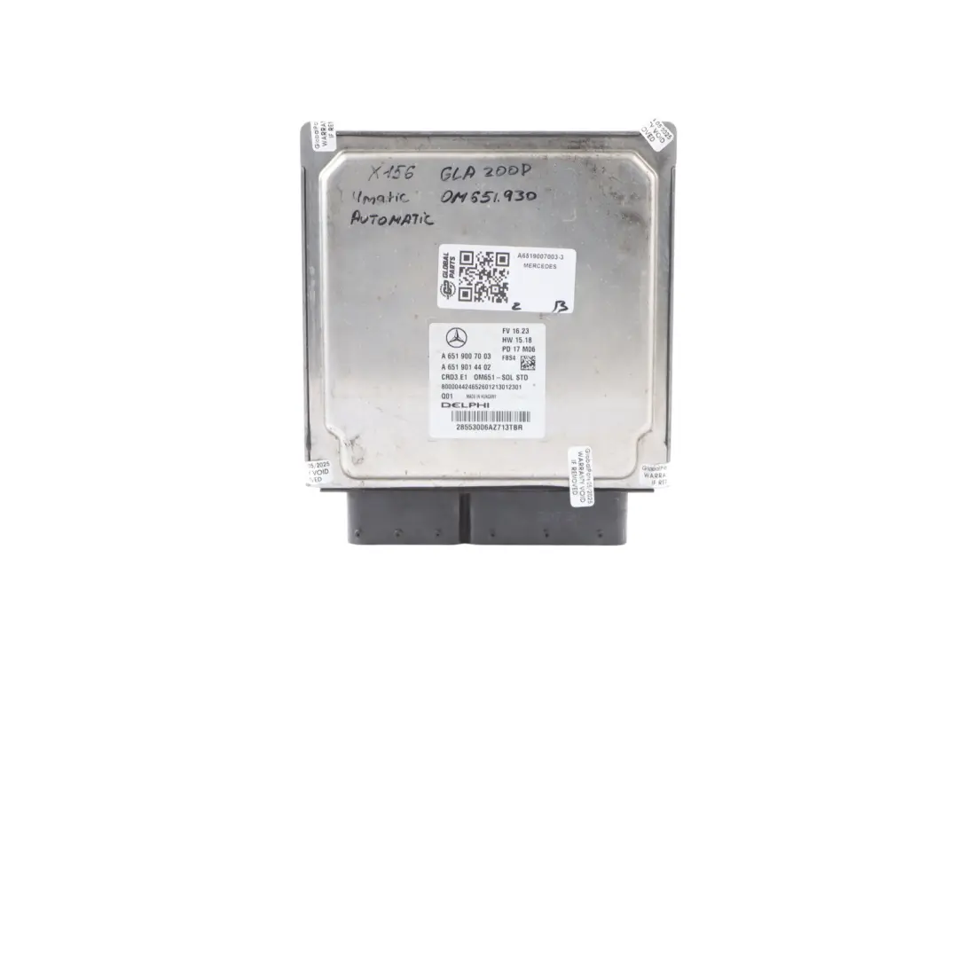 4matic 651.930 177HP Engine ECU Automatic to Mercedes GLA 220d X156 with Part number A6519007003 Mercedes GLA 220d X156 4matic 651.930 177HP Engine ECU Automatic - SKU A6519007003-3 - Part number A6519007003