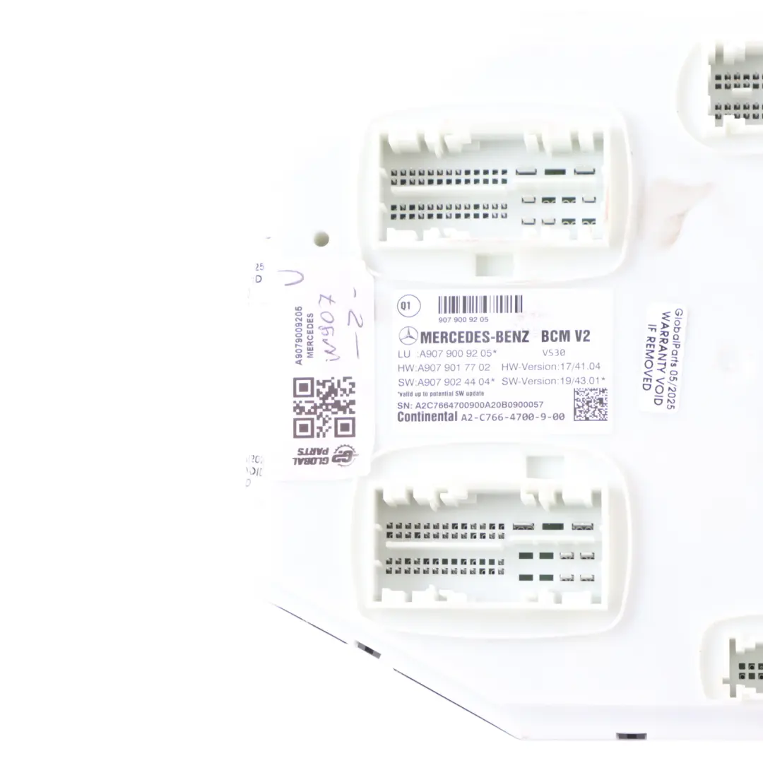 W907 W910 Modulo Controllo Carrozzeria BCM V2 ECU per Mercedes Sprinter con numero di parte A9079009205 Mercedes Sprinter W907 W910 Modulo Controllo Carrozzeria BCM V2 ECU - SKU A9079009205 - Numero di parte A9079009205