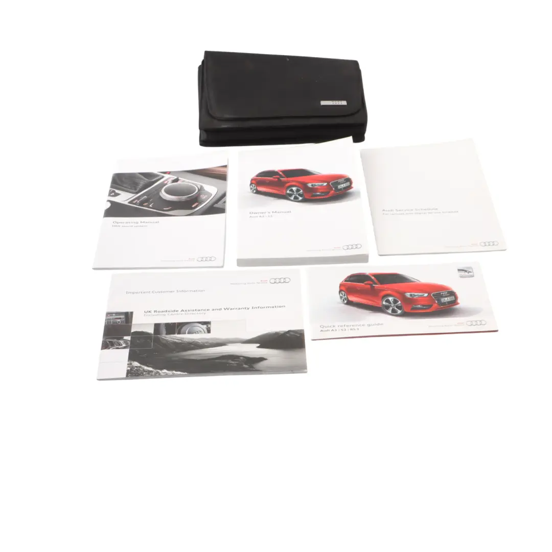 Audi A3 S3 RS3 8V Owner's Manual Service Booklet Book Set Pouch Case Wallet - SKU AUDIORGANIZERBOOK-2 - Part number AUDIORGANIZERBOOK