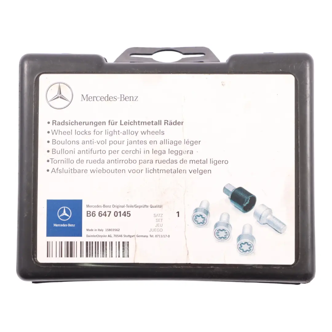 Antirrobo Rueda Aleación Pernos Seguridad Cerraduras para Mercedes ML W164 con número de pieza B66470145 Mercedes ML W164 Antirrobo Rueda Aleación Pernos Seguridad Cerraduras - SKU B66470145 - Número de pieza B66470145