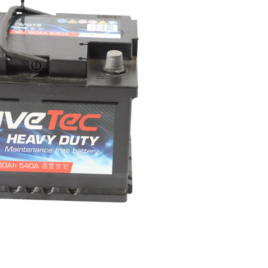DriveTec Heavy Duty 12V Accumulator Battery 60Ah 540A DM075 to with Part number DRIVETEC-60AH DriveTec Heavy Duty 12V Accumulator Battery 60Ah 540A DM075 - SKU DRIVETEC-60AH - Part number DRIVETEC-60AH