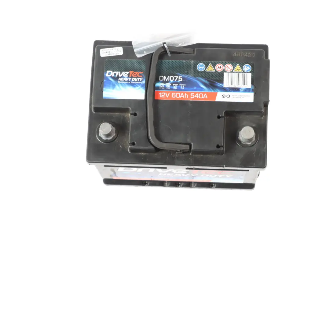 DriveTec Heavy Duty 12V Accumulator Battery 60Ah 540A DM075 to with Part number DRIVETEC-60AH DriveTec Heavy Duty 12V Accumulator Battery 60Ah 540A DM075 - SKU DRIVETEC-60AH - Part number DRIVETEC-60AH