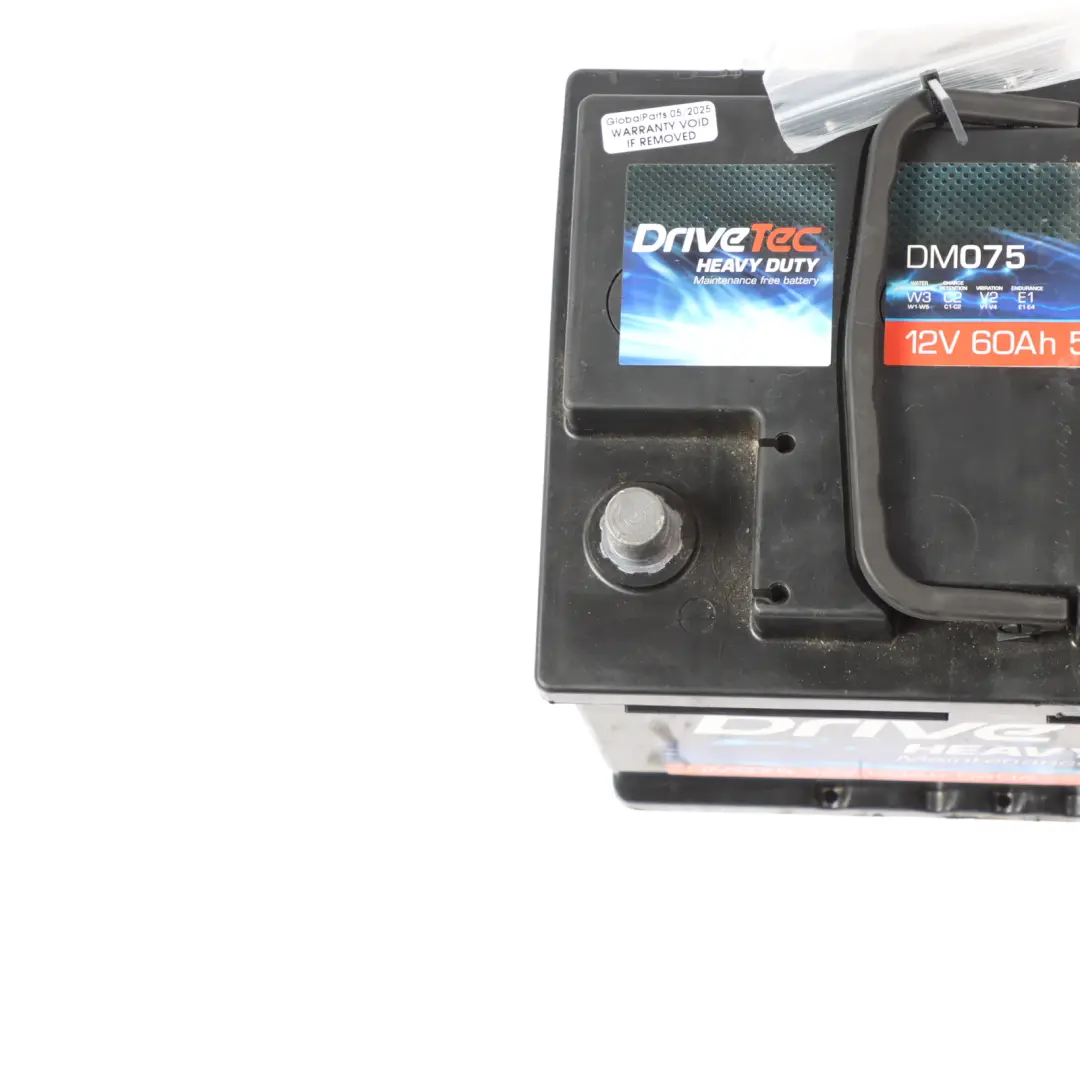 DriveTec Heavy Duty 12V Accumulator Battery 60Ah 540A DM075 to with Part number DRIVETEC-60AH DriveTec Heavy Duty 12V Accumulator Battery 60Ah 540A DM075 - SKU DRIVETEC-60AH - Part number DRIVETEC-60AH