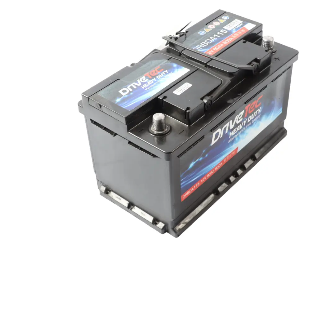 DriveTec Heavy Duty 12V Accumulator Car Battery 80Ah 800A DM110 to with Part number DRIVETEC-80AH DriveTec Heavy Duty 12V Accumulator Car Battery 80Ah 800A DM110 - SKU DRIVETEC-80AH - Part number DRIVETEC-80AH