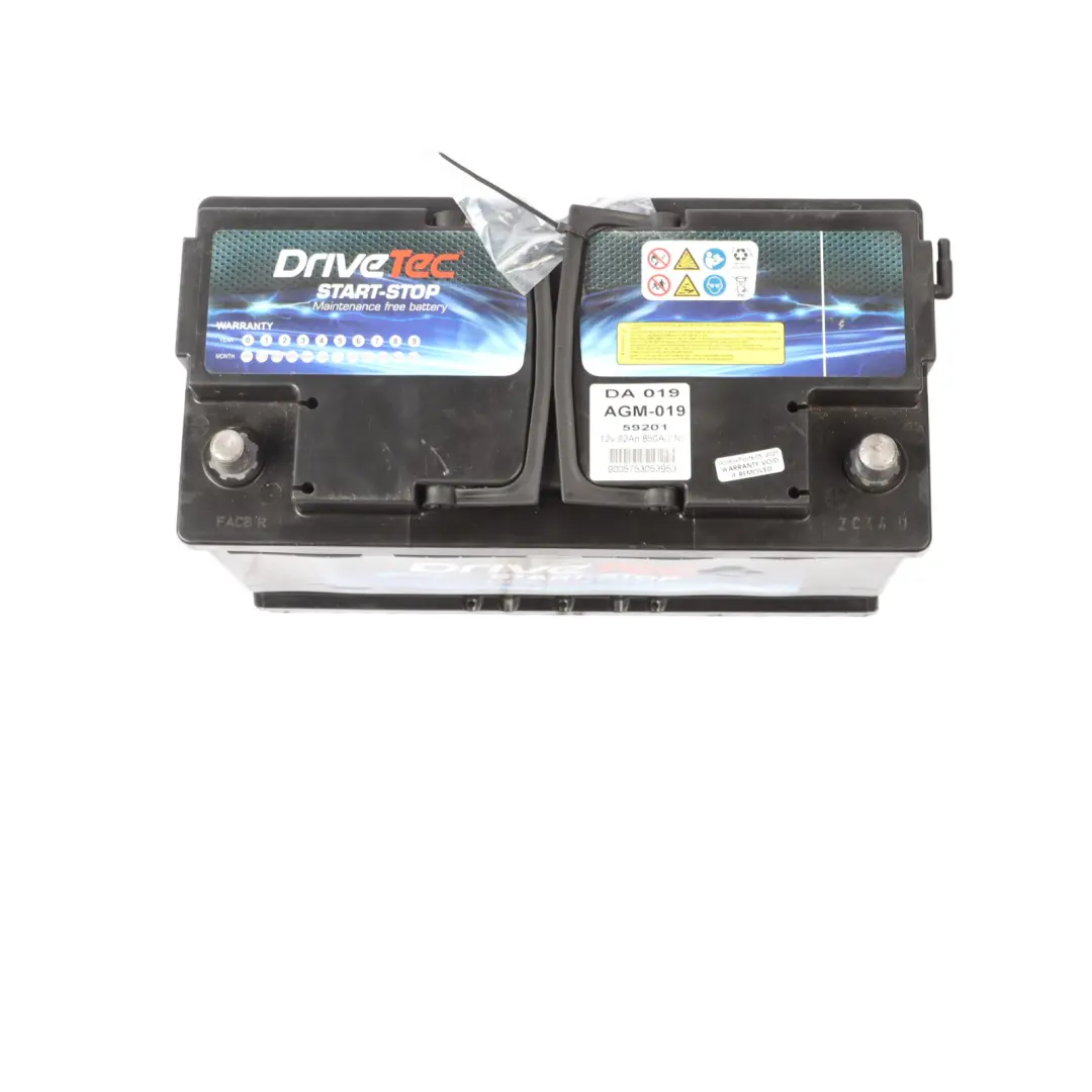  DriveTec AGM Start-Stop 12V Accumulator Battery 92Ah 850A DA019 - SKU DRIVETEC-AGM-92AH - Part number DRIVETEC-AGM-92AH