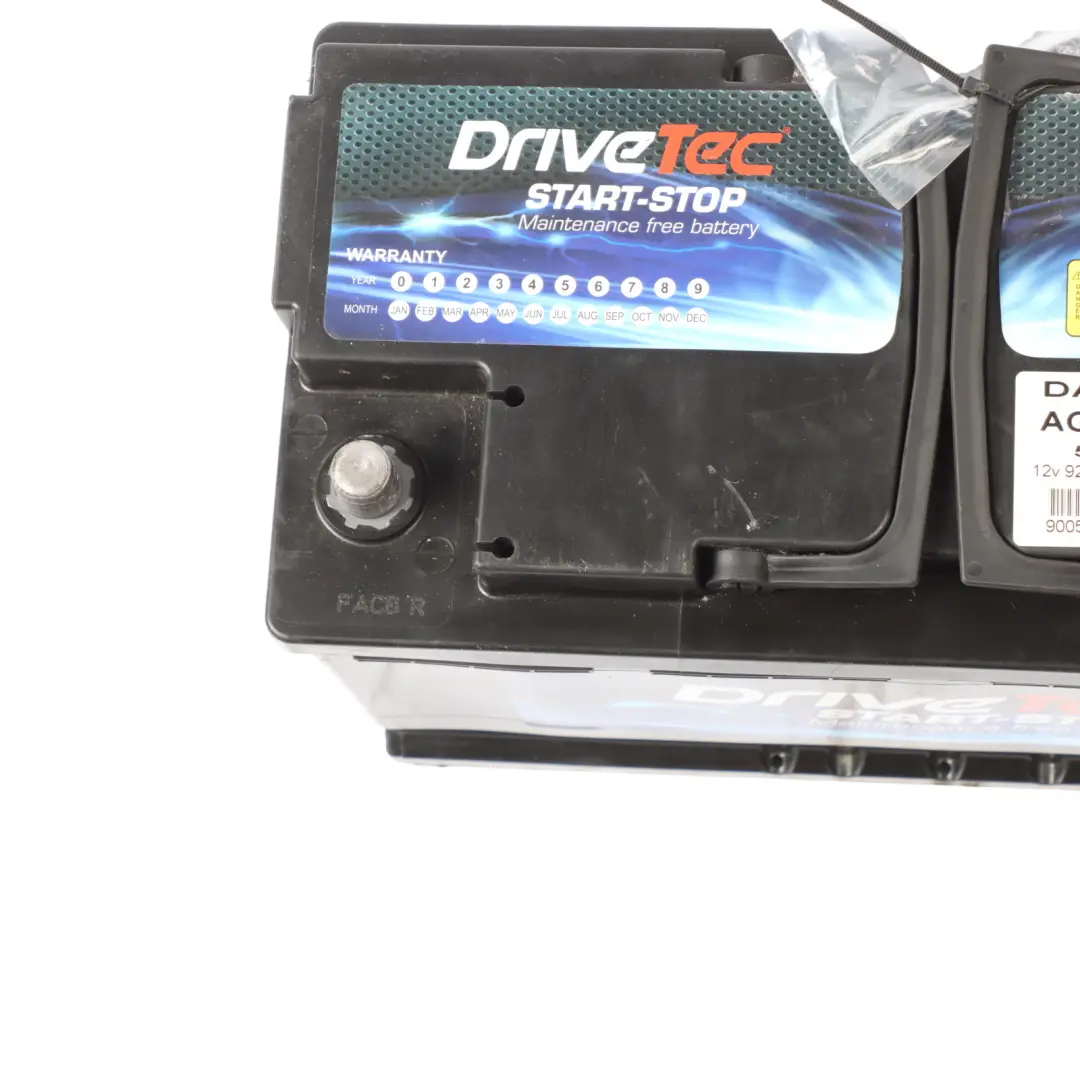 DriveTec AGM Start-Stop 12V Accumulator Battery 92Ah 850A DA019 to with Part number DRIVETEC-AGM-92AH DriveTec AGM Start-Stop 12V Accumulator Battery 92Ah 850A DA019 - SKU DRIVETEC-AGM-92AH - Part number DRIVETEC-AGM-92AH