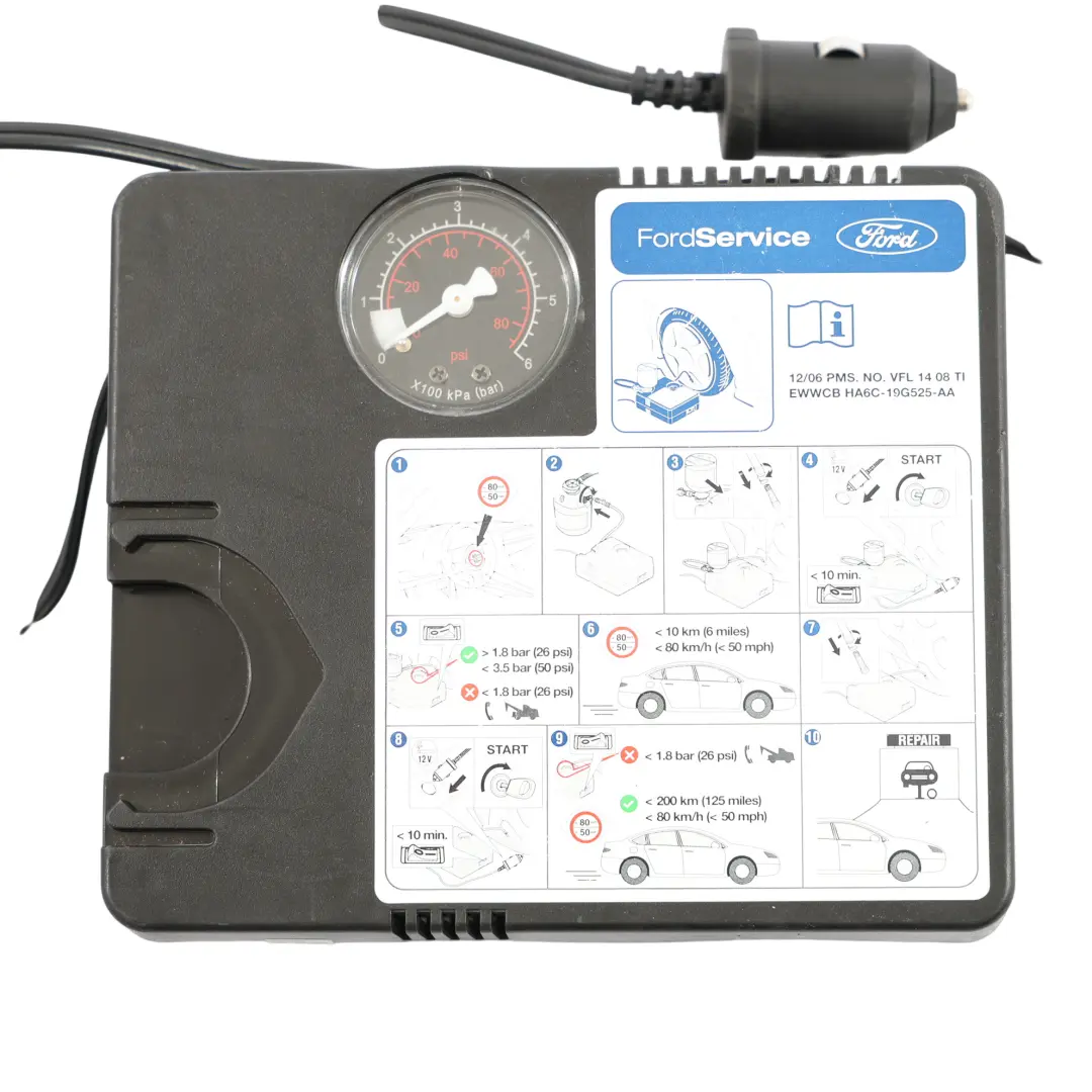 Reifenpannenhilfe Kompressor Inflaitor Mobilitätspumpe für Ford mit Teilenummer HA6C19G525 Ford Reifenpannenhilfe Kompressor Inflaitor Mobilitätspumpe - SKU HA6C19G525 - Teilenummer HA6C19G525