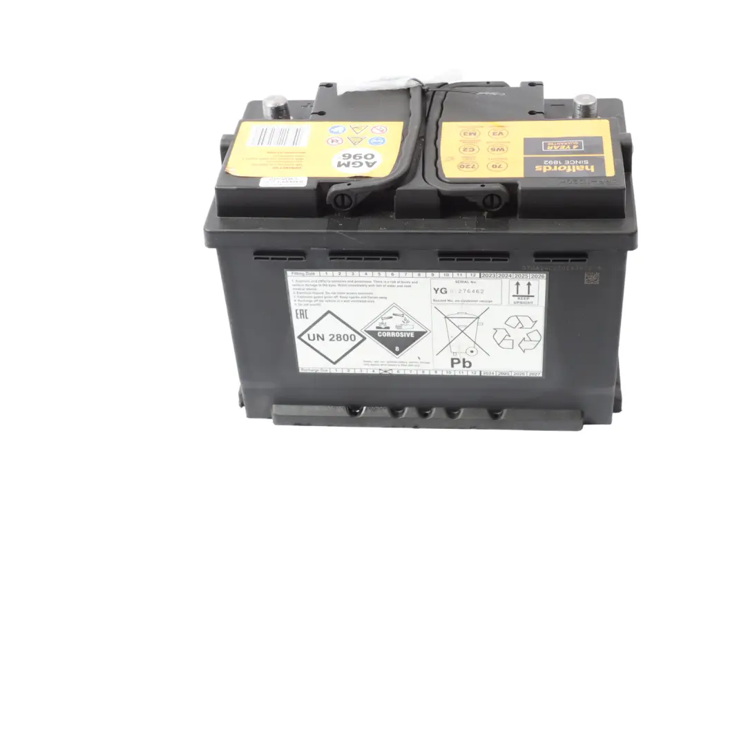 Halfords 12V AGM 096 Start Stop Accumulator Battery 70Ah 720A to with Part number HALFORDS-AGM-70AH Halfords 12V AGM 096 Start Stop Accumulator Battery 70Ah 720A - SKU HALFORDS-AGM-70AH - Part number HALFORDS-AGM-70AH