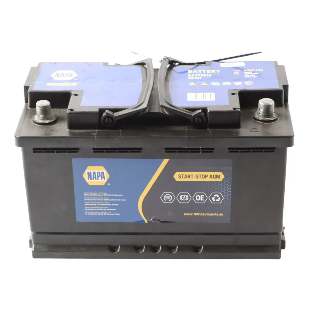NAPA AGM Accumulator Car Battery Electrical Unit 80Ah 800A 12V AGM115N to with Part number NAPA-80AH NAPA AGM Accumulator Car Battery Electrical Unit 80Ah 800A 12V AGM115N - SKU NAPA-AGM-80AH - Part number NAPA-80AH