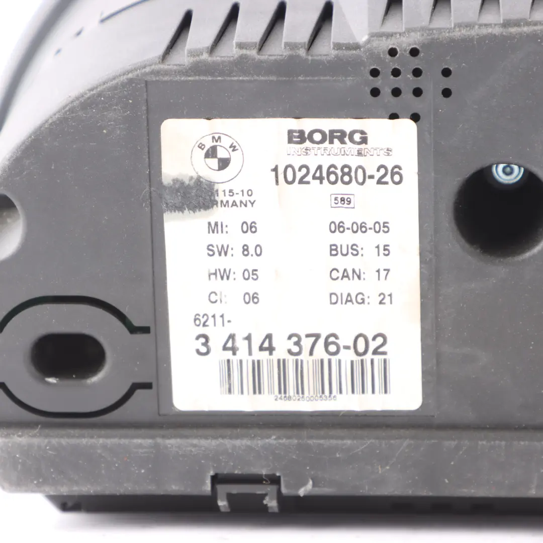 Instrument Cluster Speedo Clocks Manual MPH 3451584 to BMW X3 E83 2.0d 3.0d with Part number 3414376 BMW X3 E83 2.0d 3.0d Instrument Cluster Speedo Clocks Manual MPH 3451584 - SKU rhd-3451584-2 - Part number 3414376