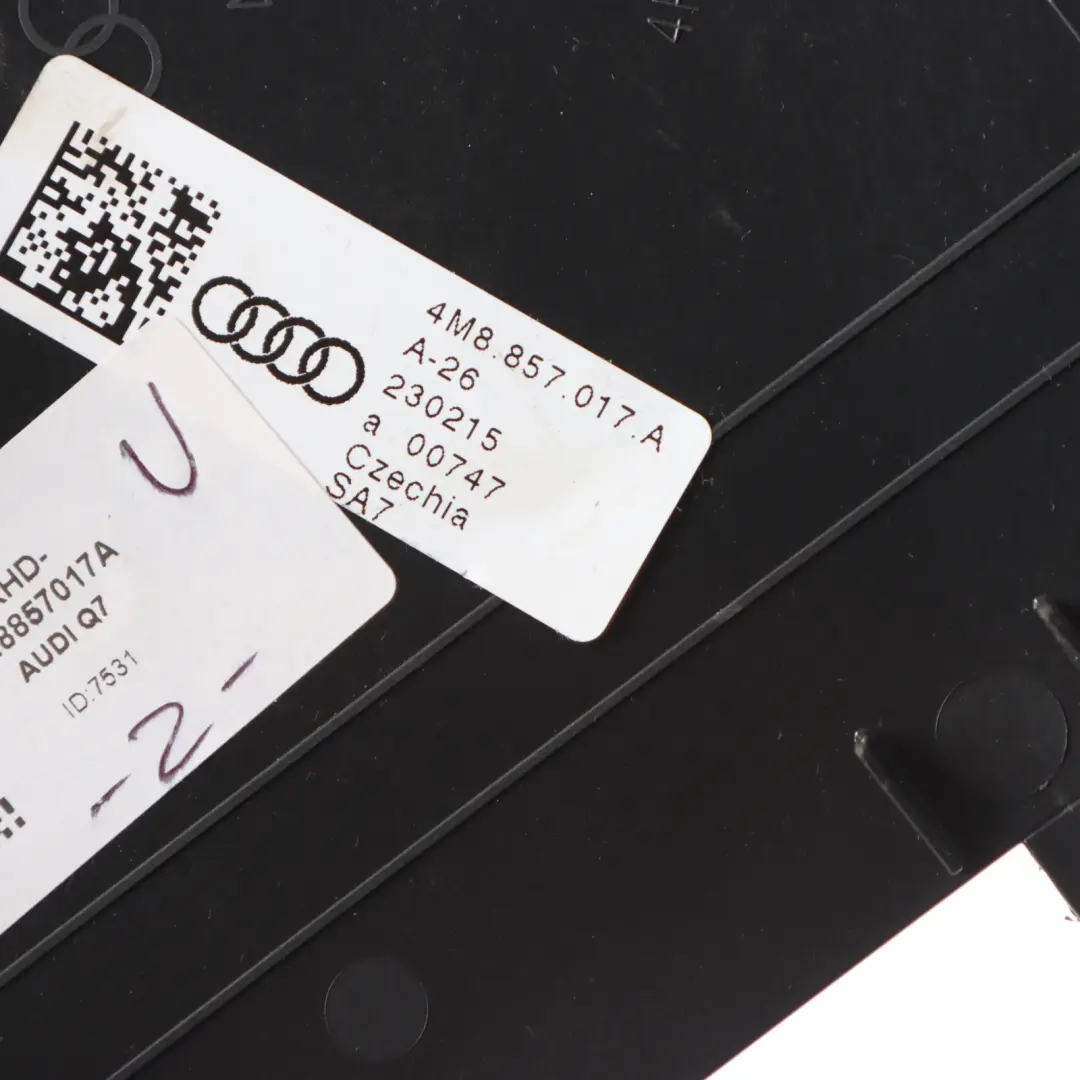 4M Dashboard Cover Right O/S Dash Trim End Cover Black to Audi Q7 with Part number 4M8857086 Audi Q7 4M Dashboard Cover Right O/S Dash Trim End Cover Black - SKU 4M8857086 - Part number 4M8857086