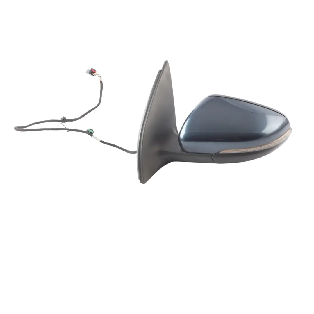 Volkswagen Golf 6 Wing Mirror Left N/S Electric Blue Graphite Pearl Effect C5F - SKU RHD-5K0857507AH-BGR - Part number 5K0857507AH