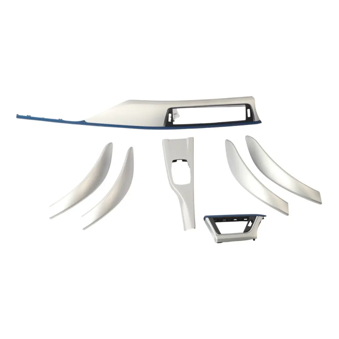 Trim Strip Dashboard Dash Cover Hexagon Alu Blue Matt Set to BMW F30 F36 with Part number 6827338 BMW F30 F36 Trim Strip Dashboard Dash Cover Hexagon Alu Blue Matt Set - SKU RHD-6827338-2 - Part number 6827338